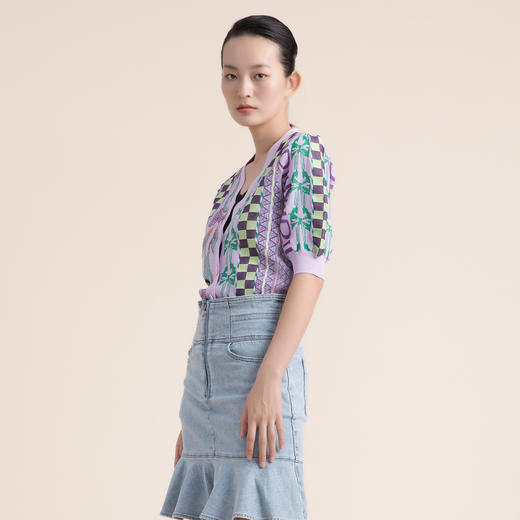 谜底2022夏季中袖针织防晒开衫女空调衫披肩外搭小外套222MZ0888 商品图1