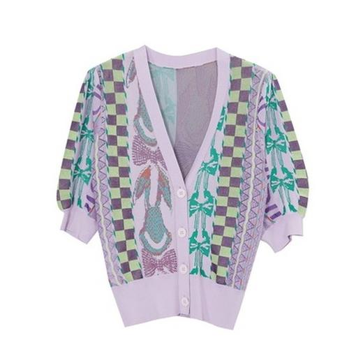 谜底2022夏季中袖针织防晒开衫女空调衫披肩外搭小外套222MZ0888 商品图4