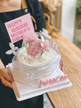 母亲节鲜花玻璃球 仙女妈妈 一鲜奶动物奶油蛋糕