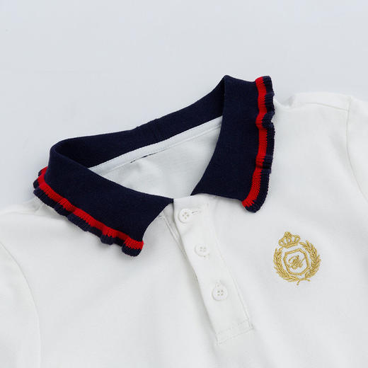 贝贝怡甜美短袖连衣裙女童时尚白色2022年夏季新款女宝高档公主裙 商品图6