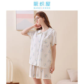 阪织屋亲肤人棉炫彩小熊印花短袖短裤开衫套装/短袖长裤开衫套装/短袖家居裙6531150170703