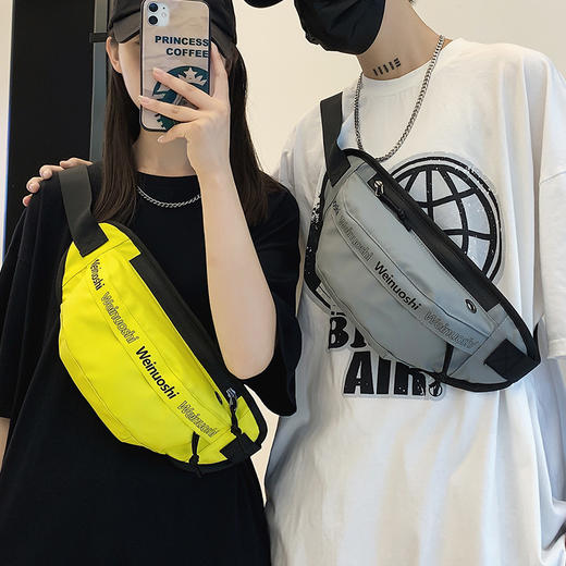 皮卡诺腰包876腰包斜挎包男士运动款男包大容量胸包休闲潮牌单肩包男纯色背包女 商品图0