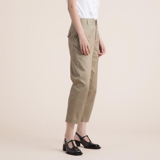 谜底九分裤女2022夏季新款复古简约帅气萝卜裤222MK0706 商品图1