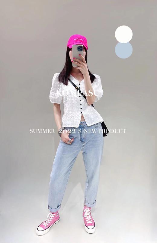 卡帕苏纯棉刺绣短打衬衫 K211023 商品图1