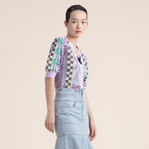 谜底2022夏季中袖针织防晒开衫女空调衫披肩外搭小外套222MZ0888 商品图3