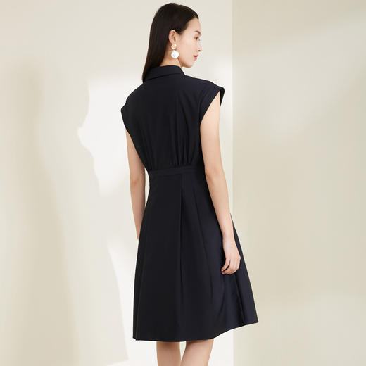 玳莎无袖衬衫裙2022新款夏季通勤工装风收腰显瘦小众设计感连衣裙 CB35001 商品图2