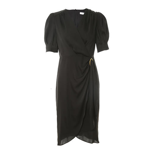 VIMAGE纬漫纪夏季新款洋气V领复古宫廷袖收腰连衣裙女裙V1707324 商品图5