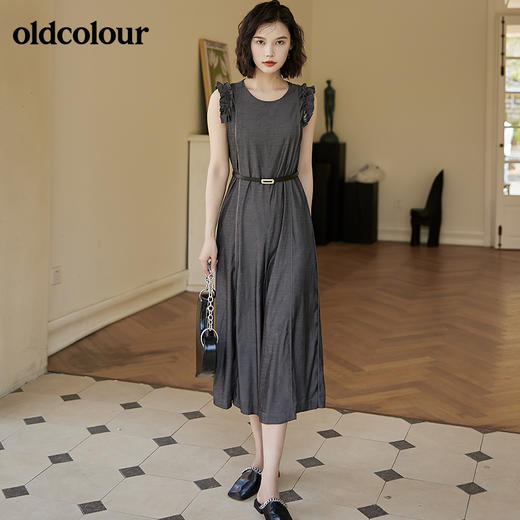 oldcolour2022新品夏季连身裙裤垂感高腰气质休闲阔腿连体裤女 BO22123018B 商品图3