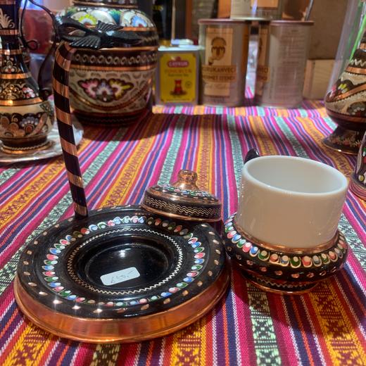 320254手工紫铜雕花珐琅彩吊挂咖啡杯13cm*12cm 商品图4