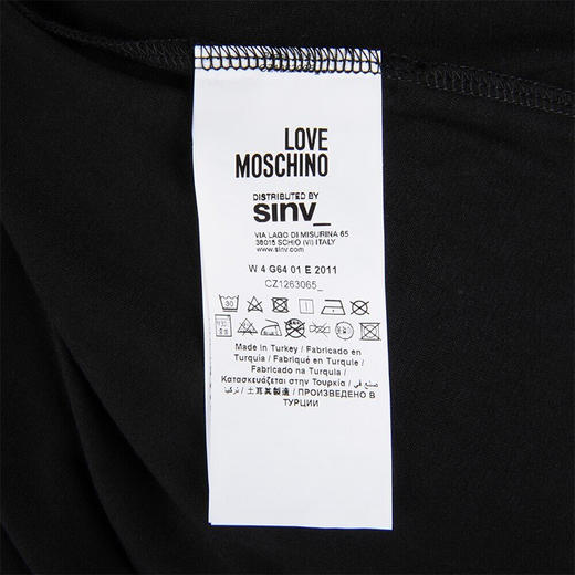 LOVE MOSCHINO 莫斯奇诺 女士短袖T恤 黑色 W4G6 401E 2011 C74 商品图3