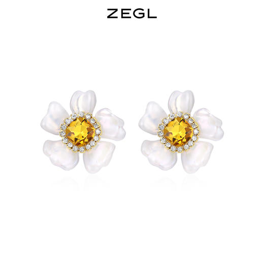 ZEGL花朵耳环女小众设计感高级耳钉2023年新款潮甜酷紫色夏天耳饰 商品图1