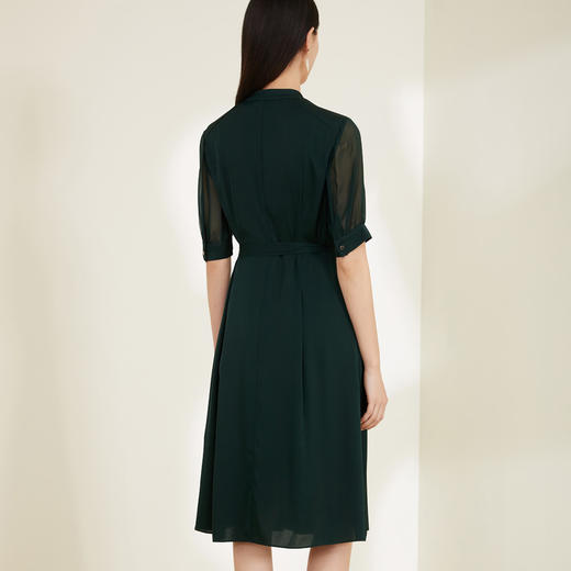 玳莎V领真丝连衣裙女遮肉显瘦收腰夏季新款桑蚕丝通勤气质高级感  CB35110 商品图2