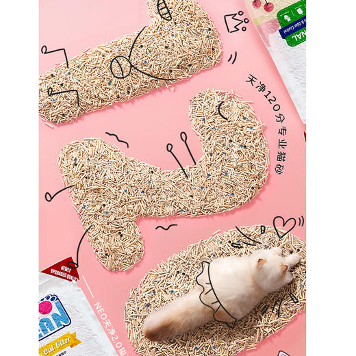 【品牌直发】neo新品2.0mm豆腐猫砂 除臭少尘添加活性炭小颗粒纯豆腐猫砂 2.5kg/包 商品图3
