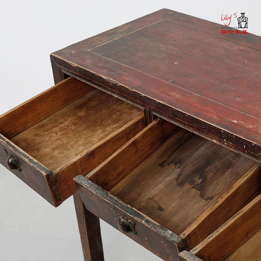 中式古典三屉桌复古老榆木玄关台边桌家居装饰桌桌案几写字桌 商品图3