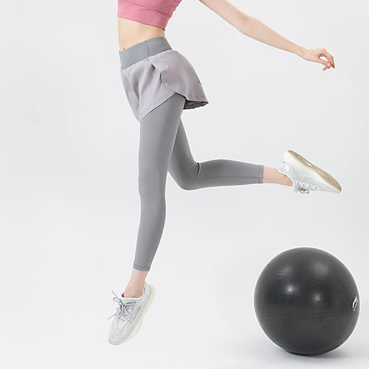 假两件瑜伽裤女夏季薄款外穿紧身跑步速干运动裤子专业健身服 商品图5