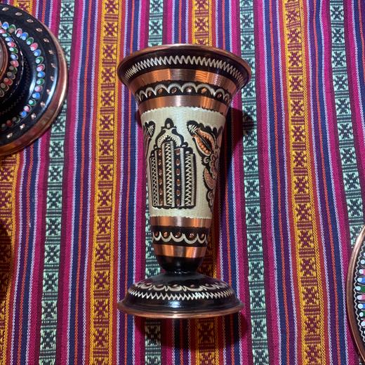 320151手工紫铜雕花珐琅彩-瓶H 13/6* 商品图2