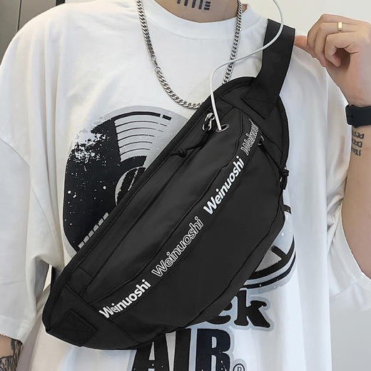 皮卡诺腰包876腰包斜挎包男士运动款男包大容量胸包休闲潮牌单肩包男纯色背包女 商品图6