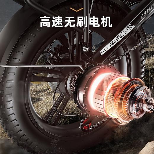 正步折叠电动车自行车20寸越野雪地车锂电池助力变速双人小电瓶车 商品图1