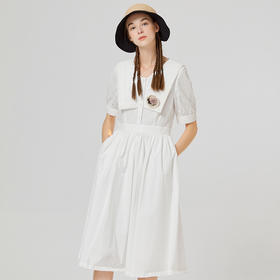 famecoco范可儿学院风纯棉衬衫裙少女夏季新款收腰连衣裙商场同款F223FA013