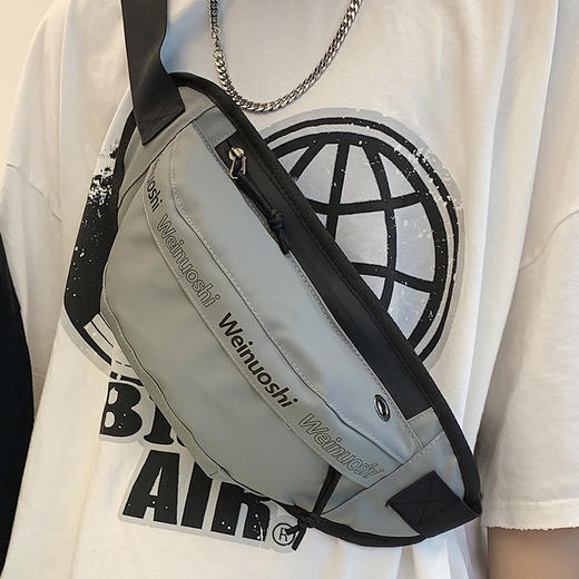 皮卡诺腰包876腰包斜挎包男士运动款男包大容量胸包休闲潮牌单肩包男纯色背包女 商品图4