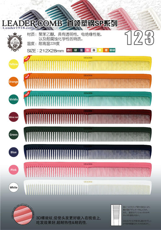 LEADER首领裁发梳  裁发梳 121/122/123/124/125/126梳子 商品图2
