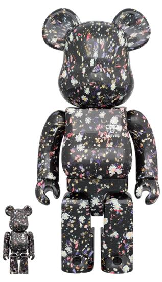 【预售】收藏系列 Be@rbrick 400%系列 黑色碎花 商品图1