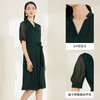 玳莎V领真丝连衣裙女遮肉显瘦收腰夏季新款桑蚕丝通勤气质高级感  CB35110 商品缩略图1