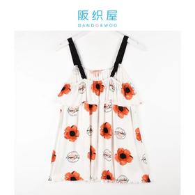 阪织屋亲肤棉感花朵印花吊带套装6831650210203