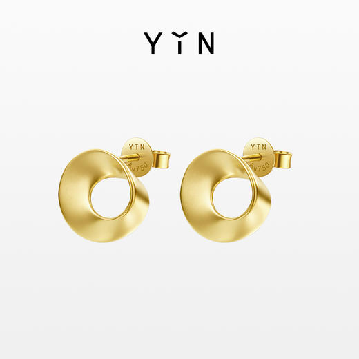 「隐」莫比乌斯环大号宽耳钉亮/雾面 商品图0