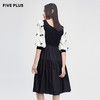 FIVE PLUS2022新款女夏装气质蝴蝶结连衣裙女高腰法式中长款裙子2WN2081370 商品缩略图2