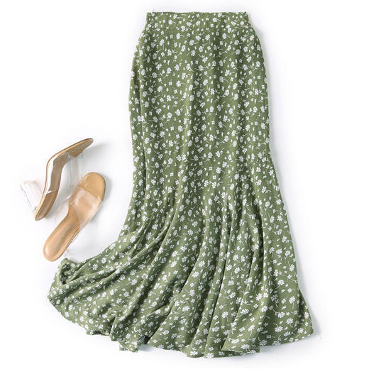 ZJFZ5184新款时尚清新甜美高腰碎花鱼尾半身裙 商品图6