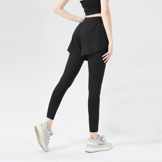 假两件瑜伽裤女夏季薄款外穿紧身跑步速干运动裤子专业健身服 商品图1