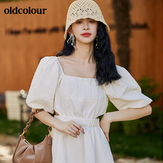 oldcolour2022新品夏季连衣裙设计感腰部镂空高级感气质公主裙BO22101046B 商品图1