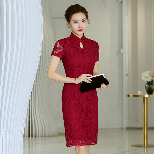 浅色蕾丝旗袍仙女裙，少女改良年轻款复古日常连衣裙YSD-05943 商品图1