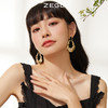 ZEGL褶皱金属耳环女小众设计感高级人造珍珠耳钉ins风复古耳饰品 商品缩略图2
