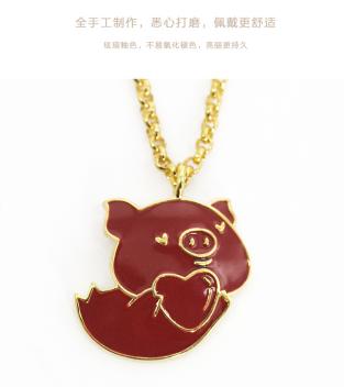 《猪事可爱》   福气小飞猪珐琅吊坠 商品图0