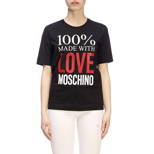 LOVE MOSCHINO 莫斯奇诺 女士短袖T恤 黑色 W4F1 51IM 3517 C74 商品图0