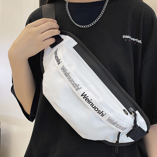 皮卡诺腰包876腰包斜挎包男士运动款男包大容量胸包休闲潮牌单肩包男纯色背包女 商品图3