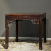 民国 红木透雕灵芝纹带屉棋牌桌 商品缩略图0
