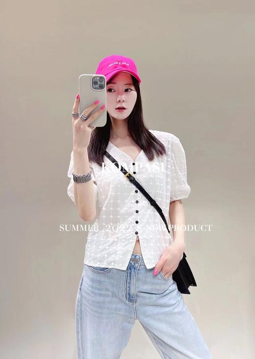 卡帕苏纯棉刺绣短打衬衫 K211023 商品图0