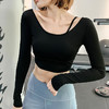 瑜伽服女春秋款性感弹力紧身长袖普拉提健身上衣运动跑步训练T恤 商品缩略图1