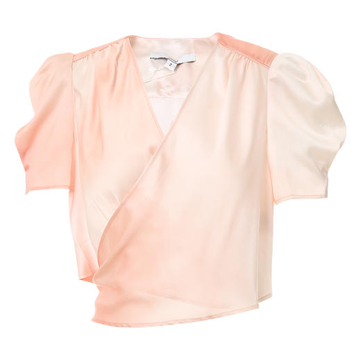 VIMAGE纬漫纪夏季新品V领宫廷袖印花小上衣短款V1713324 商品图5