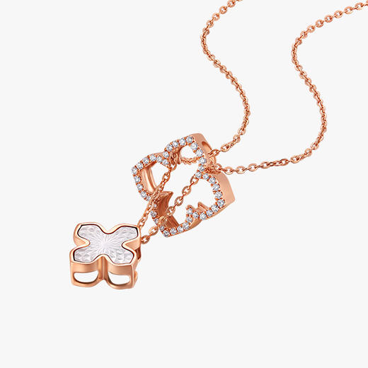 潮宏基18K金钻石坠链 商品图7