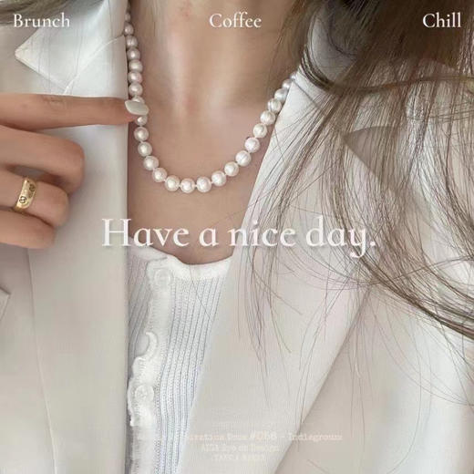 天然淡水珍珠项链 轻奢小众设计高级感锁骨链颈链复古配饰 商品图1