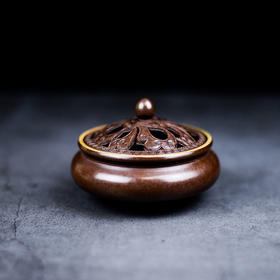 花盖纯铜盘香炉