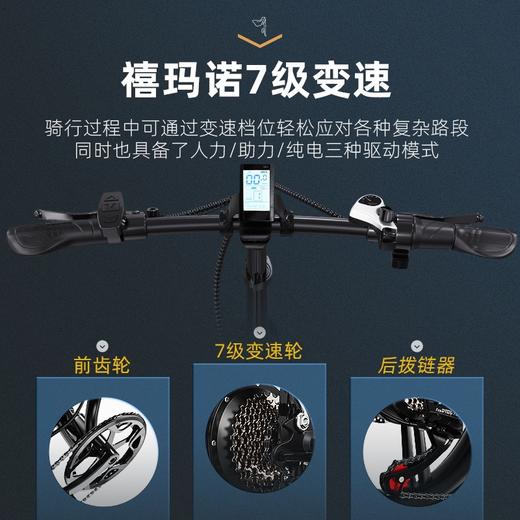 正步折叠电动车自行车20寸越野雪地车锂电池助力变速双人小电瓶车 商品图2