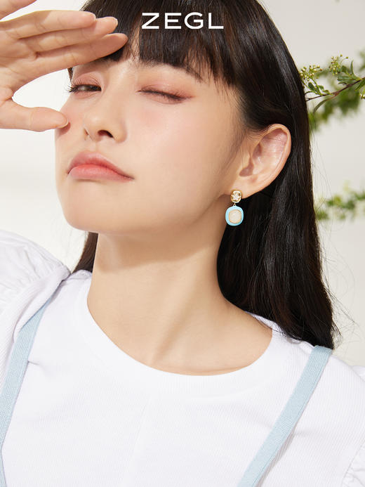 ZEGL粉色耳环女芭比风粉色爱心耳钉2023年新款小众设计925银针耳饰 商品图3