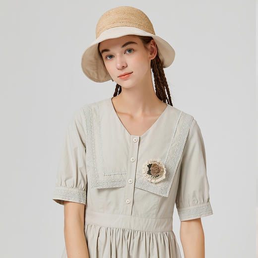 famecoco范可儿学院风纯棉衬衫裙少女夏季新款收腰连衣裙商场同款F223FA013 商品图3