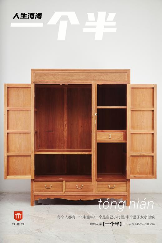 红桥红  家具严选  缅甸花梨（大果紫檀）  【200三门中式衣柜】 商品图2