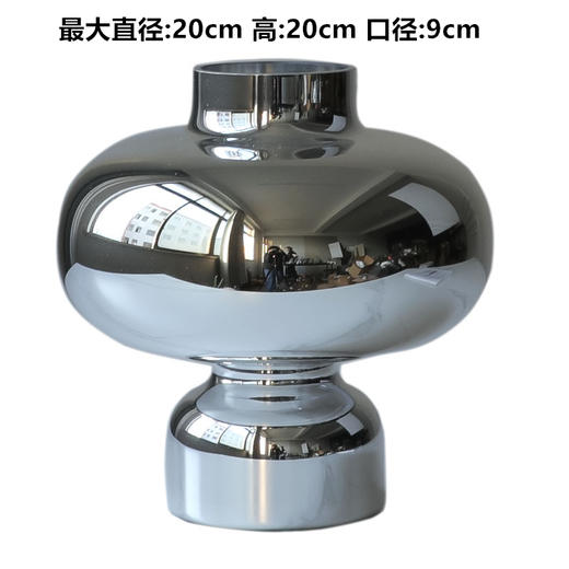 葫芦电镀银色玻璃花瓶 商品图3